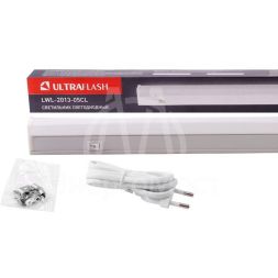 Светильник светодиодный 20LED LWL-2013-5CL линейный 5Вт 4000К IP20 300лм 310мм 220В пласт. корпус с сетевым проводом Ultraflash 12326