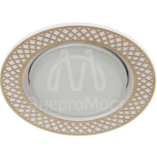 Светильник KL79 WH/GD 13Вт GX53 220В точечный круглый бел./зол. ЭРА Б0037364