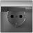 Розетка ArtGallery 16А IP20 с заземл. защ. шторки с крышкой механизм сталь SE GAL000946