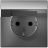 Розетка ArtGallery 16А IP20 с заземл. защ. шторки с крышкой механизм сталь SE GAL000946