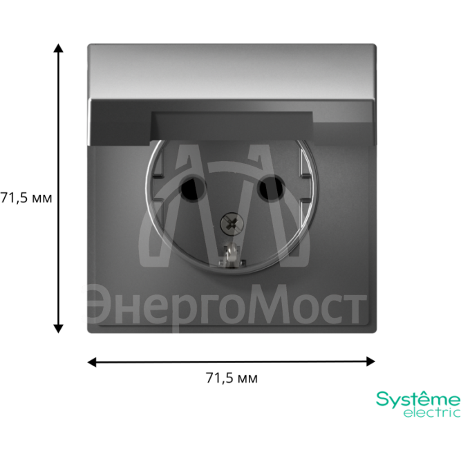Розетка ArtGallery 16А IP20 с заземл. защ. шторки с крышкой механизм сталь SE GAL000946
