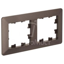 Рамка 2-м AtlasDesign Air мокко/дым. черн. SE ATN220602
