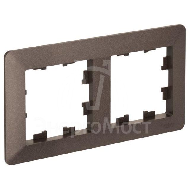 Рамка 2-м AtlasDesign Air мокко/дым. черн. SE ATN220602
