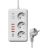 Удлинитель с сетевым фильтром 3х1.5м 10А 4USB + 2USBC 2500Вт ПВС 3х1 прямоуг. бел. КОСМОС FKsm1.5m-3gPF(W)USB