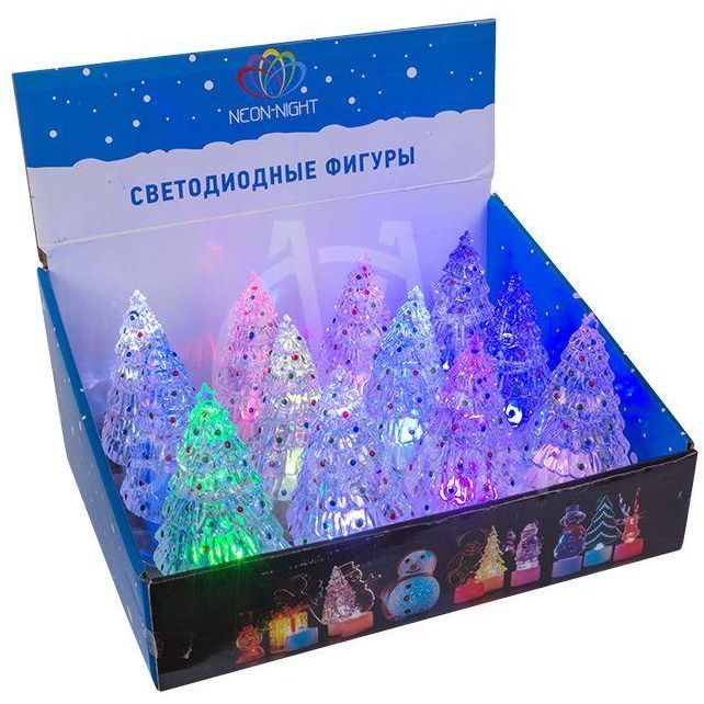 Фигура светодиодная &amp;quot;Елочка средняя&amp;quot; на подставке (батарейки 3хAG13(LR44) в компл.) 10.5см 1LED IP20 4.5В RGB NEON-NIGHT 501-048