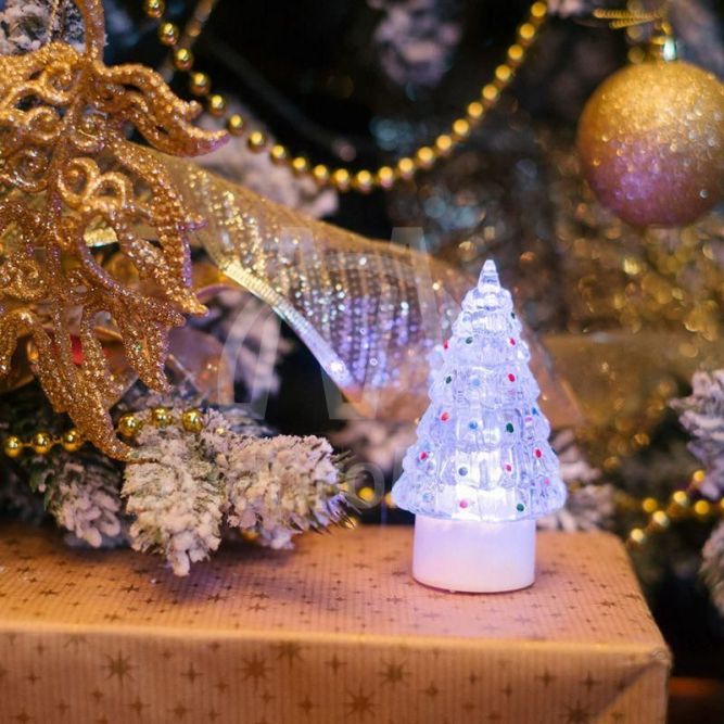 Фигура светодиодная &amp;quot;Елочка средняя&amp;quot; на подставке (батарейки 3хAG13(LR44) в компл.) 10.5см 1LED IP20 4.5В RGB NEON-NIGHT 501-048