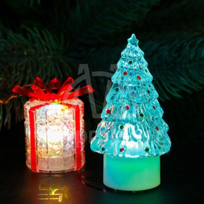 Фигура светодиодная &amp;quot;Елочка средняя&amp;quot; на подставке (батарейки 3хAG13(LR44) в компл.) 10.5см 1LED IP20 4.5В RGB NEON-NIGHT 501-048