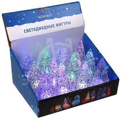 Фигура светодиодная &amp;quot;Елочка средняя&amp;quot; на подставке (батарейки 3хAG13(LR44) в компл.) 10.5см 1LED IP20 4.5В RGB NEON-NIGHT 501-048