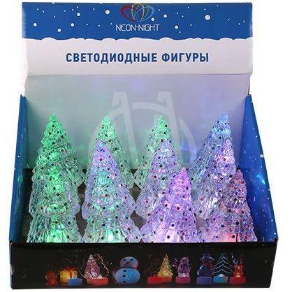 Фигура светодиодная &amp;quot;Елочка средняя&amp;quot; на подставке (батарейки 3хAG13(LR44) в компл.) 10.5см 1LED IP20 4.5В RGB NEON-NIGHT 501-048