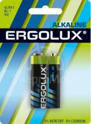 Элемент питания алкалиновый &quot;крона&quot; 6LR61 BL-1 6LR61 BL-1 9В Alkaline (блист.1шт) Ergolux 11753