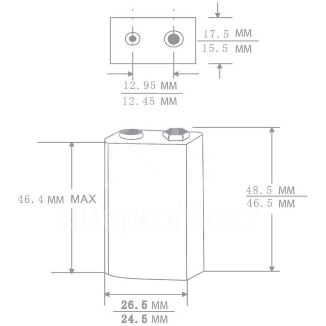 Элемент питания алкалиновый &amp;quot;крона&amp;quot; 6LR61 BL-1 6LR61 BL-1 9В Alkaline (блист.1шт) Ergolux 11753