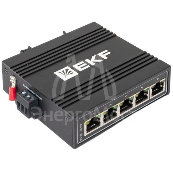 Коммутатор неуправляемый промышленный U-5T 5 портов 10/100Base-T(X) RJ45 монтаж на DIN-рейку TSX EKF TSX-U-5T