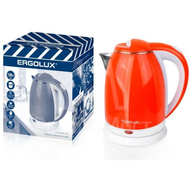 Чайник ELX-KS07-С37 ПРОМО чайник нерж.сталь/пластик 1.8л 220-240В 1500Вт орнаж.-бел. ERGOLUX 13955