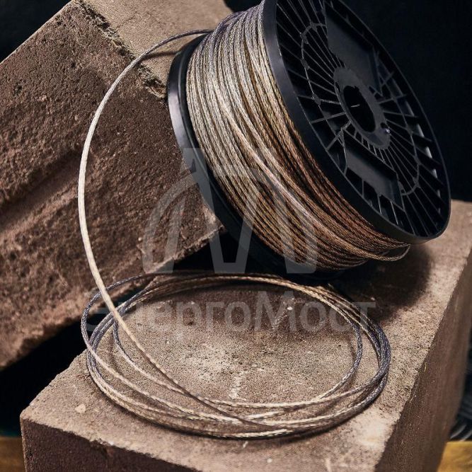 Трос стальной в ПВХ изоляции d3.0мм (200м) REXANT 09-5330