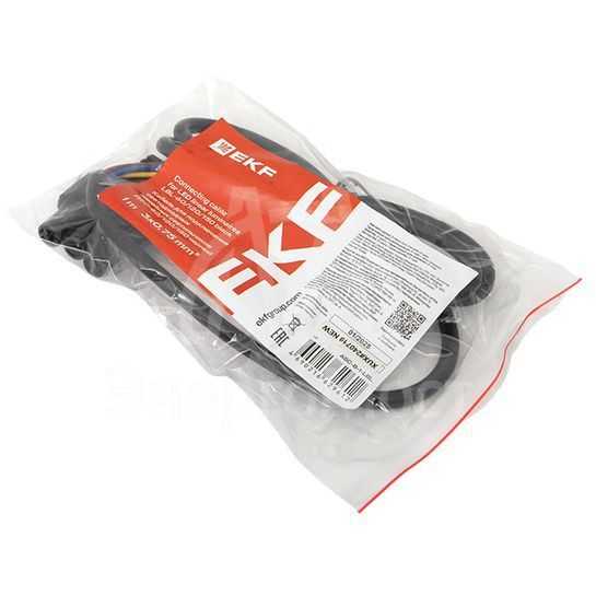 Кабель для подключения светодиодных линейных светильников ДБО-60/120/150 1м 3х0.75 черн. EKF ASC-B-1-LBL