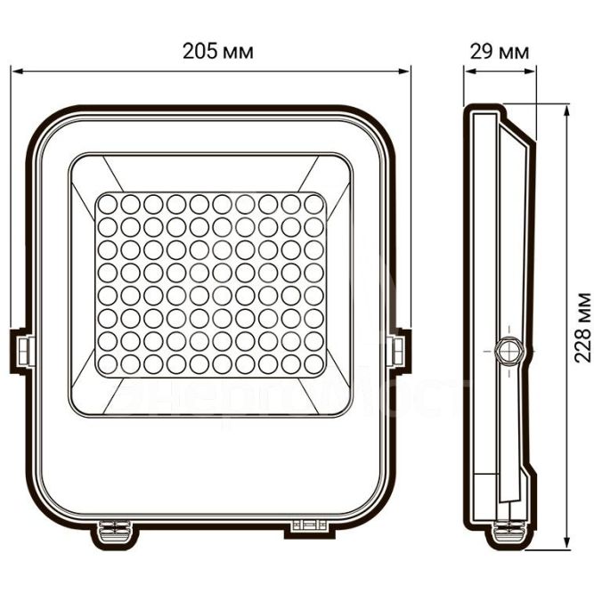 Прожектор светодиодный PFL-S4-100w 6500К 80град. с клапаном IP65 JazzWay 5036437