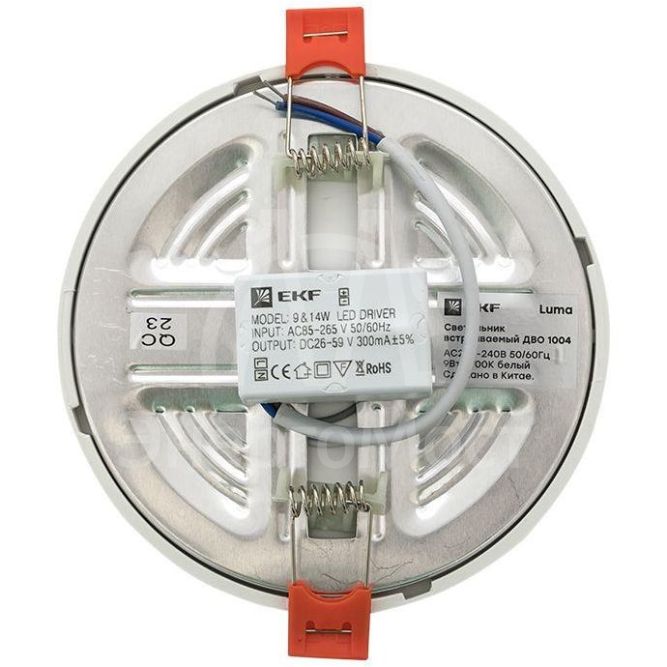 Светильник светодиодный ДВО 1004 9Вт 2700К IP20 встраив. Basic EKF DLL-1004-9-2700