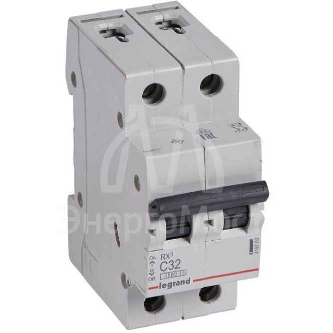 Выключатель автоматический модульный 2п C 32А 4.5кА RX3 Leg 419700