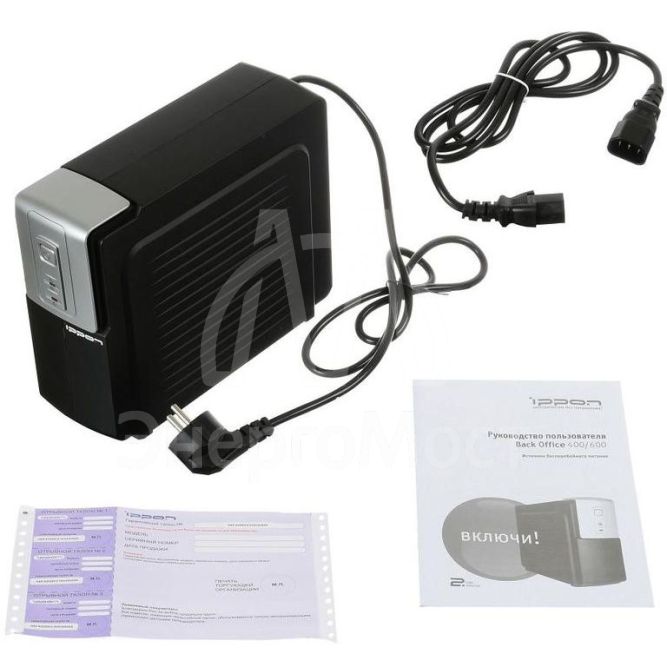 Источник бесперебойного питания Back Office 1000 600Вт 1000В.А черн. IPPON 582021