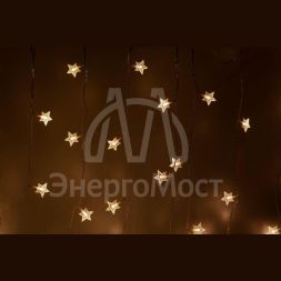 Гирлянда ENIZ-64W занавес &amp;quot;Звездочки&amp;quot; 64 LED 1.2х1.3м тепл. бел. IP20 провод 3м Эра Б0051876
