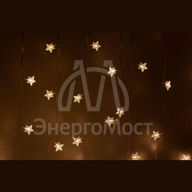 Гирлянда ENIZ-64W занавес &amp;quot;Звездочки&amp;quot; 64 LED 1.2х1.3м тепл. бел. IP20 провод 3м Эра Б0051876
