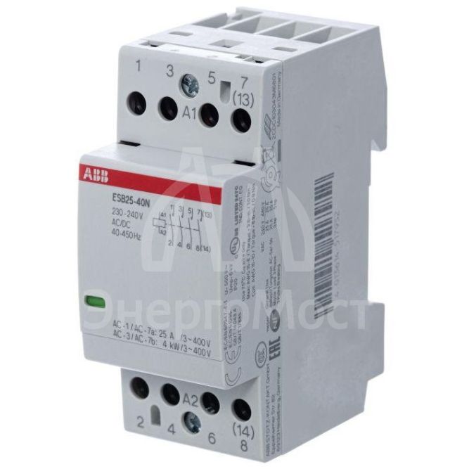 Контактор ESB25-40N-06 модульный (25А АС-1 4НО) катушка 230В AC/DC ABB 1SAE231111R0640