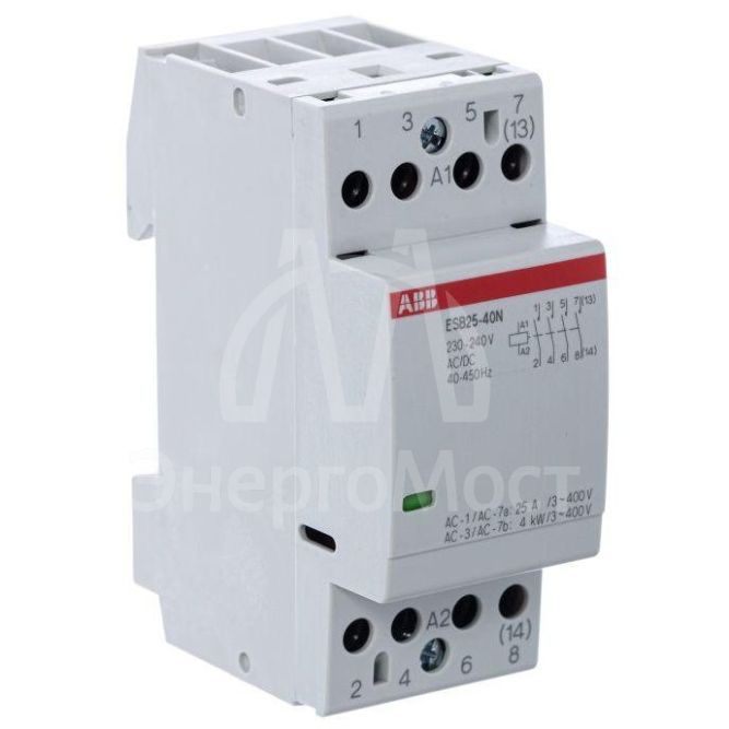 Контактор ESB25-40N-06 модульный (25А АС-1 4НО) катушка 230В AC/DC ABB 1SAE231111R0640