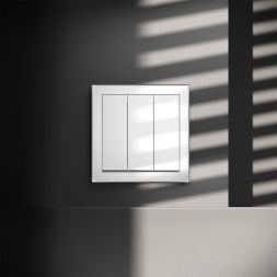 Выключатель 3-кл. СП S70 10А механизм бел. глянцевый Voltum VLS030101