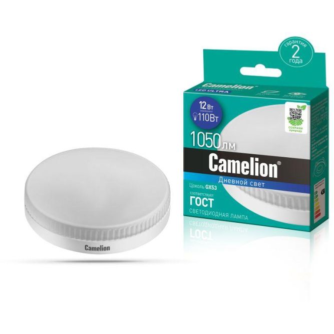 Лампа светодиодная LED12-GX53/865/GX53 12Вт 220В Camelion 13615