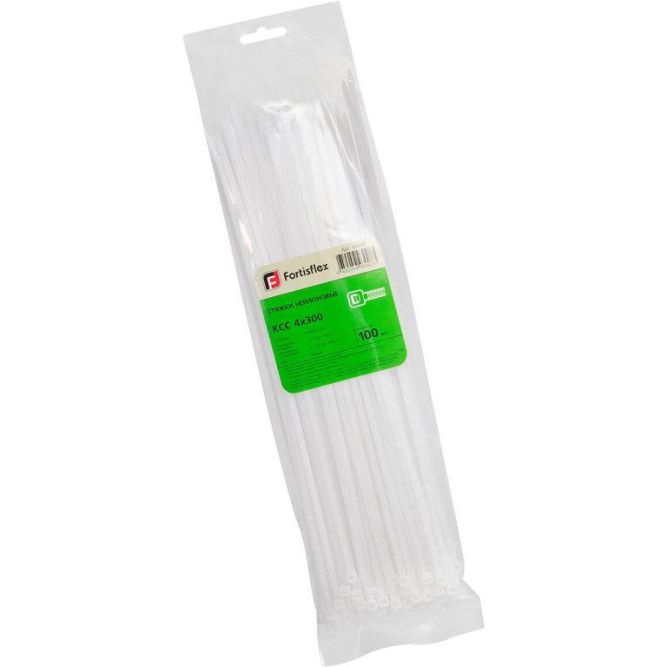 Хомут кабельный КСС 4х300 нейл. бел. (уп.100шт) Fortisflex 49399