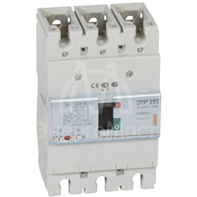 Выключатель автоматический 3п 200А 25кА DPX3 250 400В термомагнитн. расцеп. Leg 420208