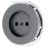 Розетка 1-м СП OSEN без заземл. ПБТ механизм сер. матов. LEZARD 743-7488-121B
