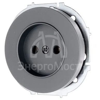 Розетка 1-м СП OSEN без заземл. ПБТ механизм сер. матов. LEZARD 743-7488-121B