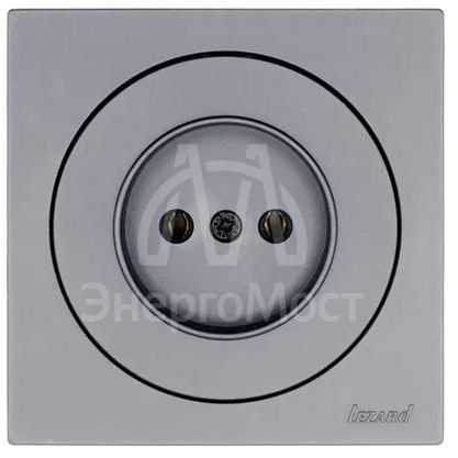 Розетка 1-м СП OSEN без заземл. ПБТ механизм сер. матов. LEZARD 743-7488-121B