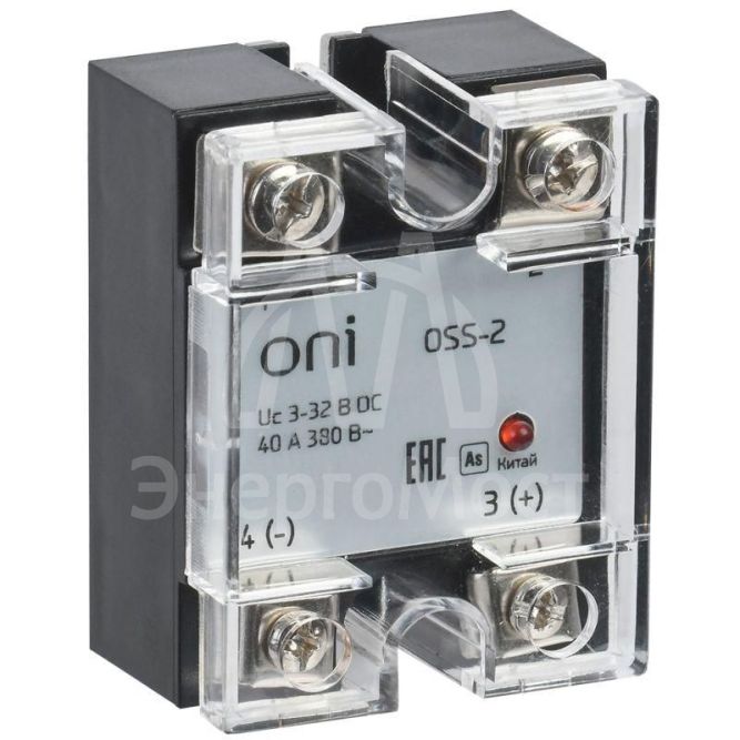 Реле твердотельное OSS-2 40А 380В AC 3-32В DC ONI OSS-2-3-40-B