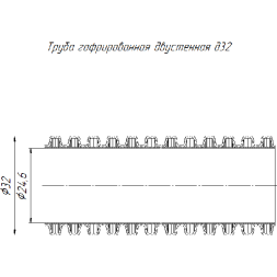 Труба гофрированная двустенная ПНД гибкая d32мм с протяжкой SN8 450 красн. (уп.50м) Промрукав PR15.0251