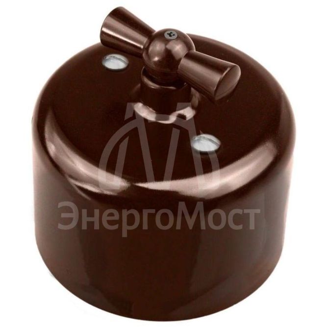 Выключатель 1кл. R керамика корич. Bironi R1-210-02
