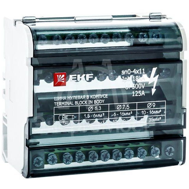Шина нулевая в корпусе 4х11 EKF sn0-4x11