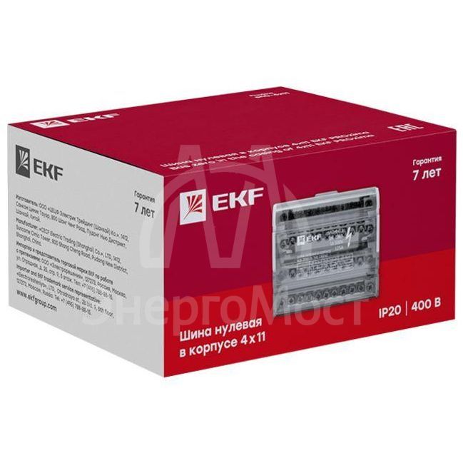 Шина нулевая в корпусе 4х11 EKF sn0-4x11