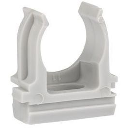 Держатель для труб (клипса) для ручного монтажа d25мм сер. Plast (уп.10шт) EKF derj-z-25sn-r