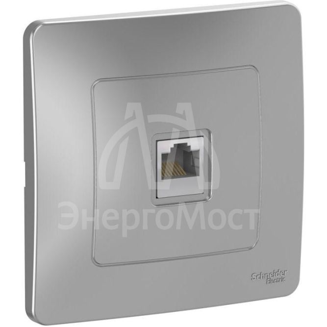 Розетка компьютерная 1-м СП BLANCA RJ45 кат.5e алюм. SchE BLNIS045003
