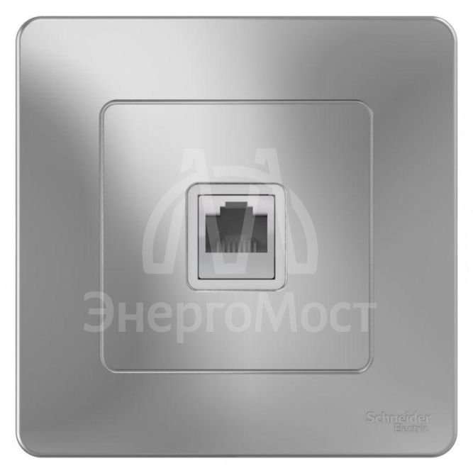 Розетка компьютерная 1-м СП BLANCA RJ45 кат.5e алюм. SchE BLNIS045003