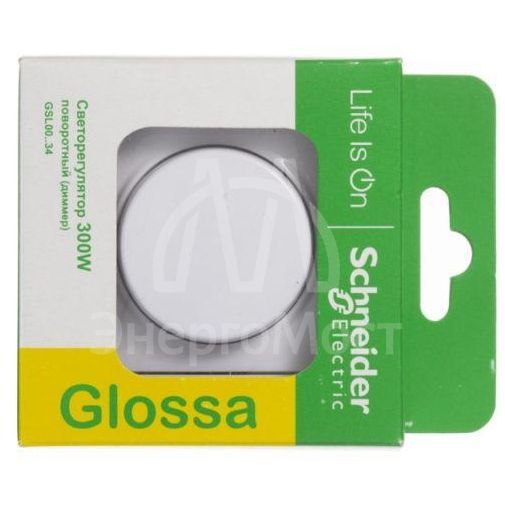 Светорегулятор (диммер) СП Glossa 300Вт поворот. в сборе бел. SchE GSL000134