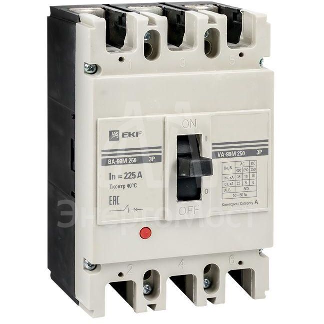 Выключатель автоматический 3п 250/225А 35кА ВА-99М PROxima EKF mccb99-250-225m