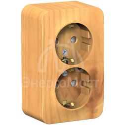 Розетка 2-м ОП BLANCA 16А 250В защ. шторки с заземл. изол. пласт. ясень SchE BLNRA011215