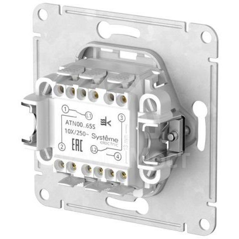 Переключатель 2-кл. AtlasDesign (сх. 6/2) 10AX быстрозажим. клем. механизм бел. SE ATN000165S