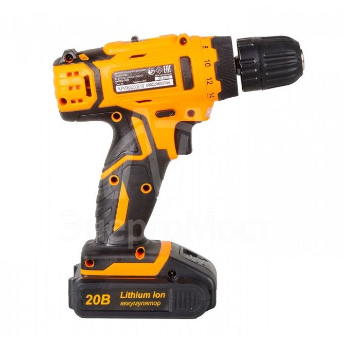 Дрель-шуруповерт Вихрь ДА-20Л-2КА с набором оснастки 65 предметов