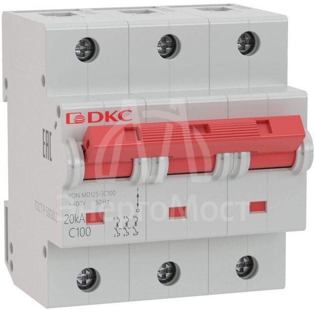 Выключатель автоматический модульный YON MD125-3C80-8ln DKC MD125-3C80
