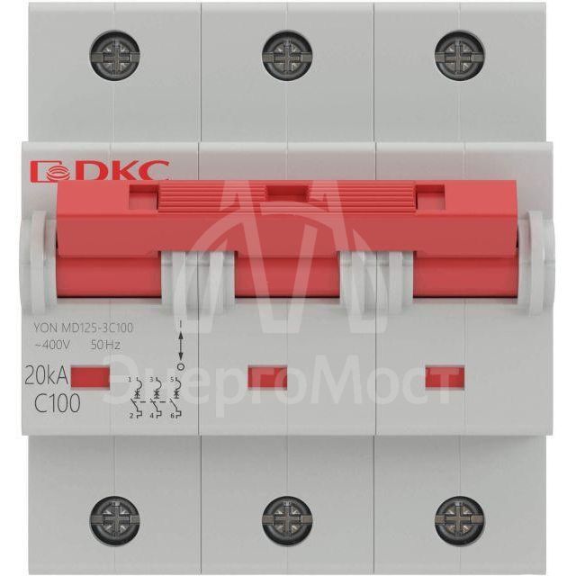 Выключатель автоматический модульный YON MD125-3C80-8ln DKC MD125-3C80