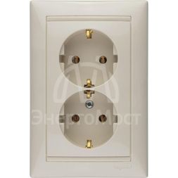 Розетка 2-м СП Valena в сборе с заземл. сл. кость Leg 774370